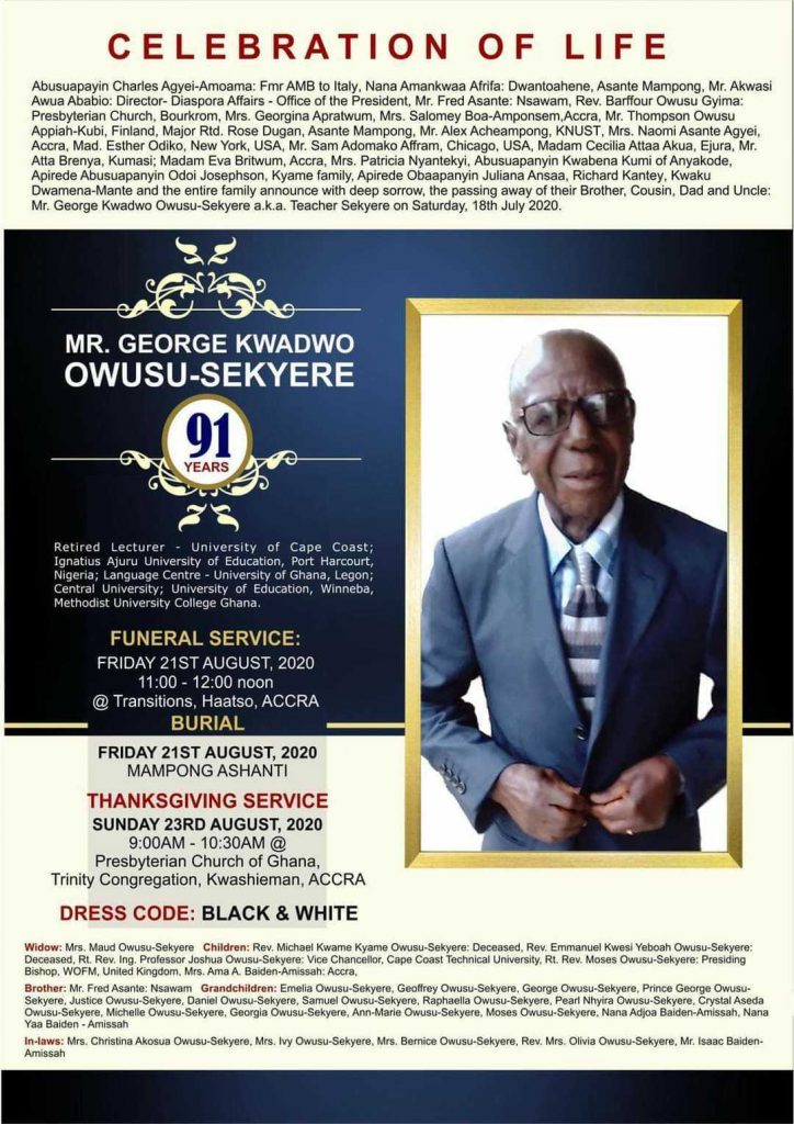 Mr. George Kwadwo Owusu-Sekyere | R.I.P Ghana