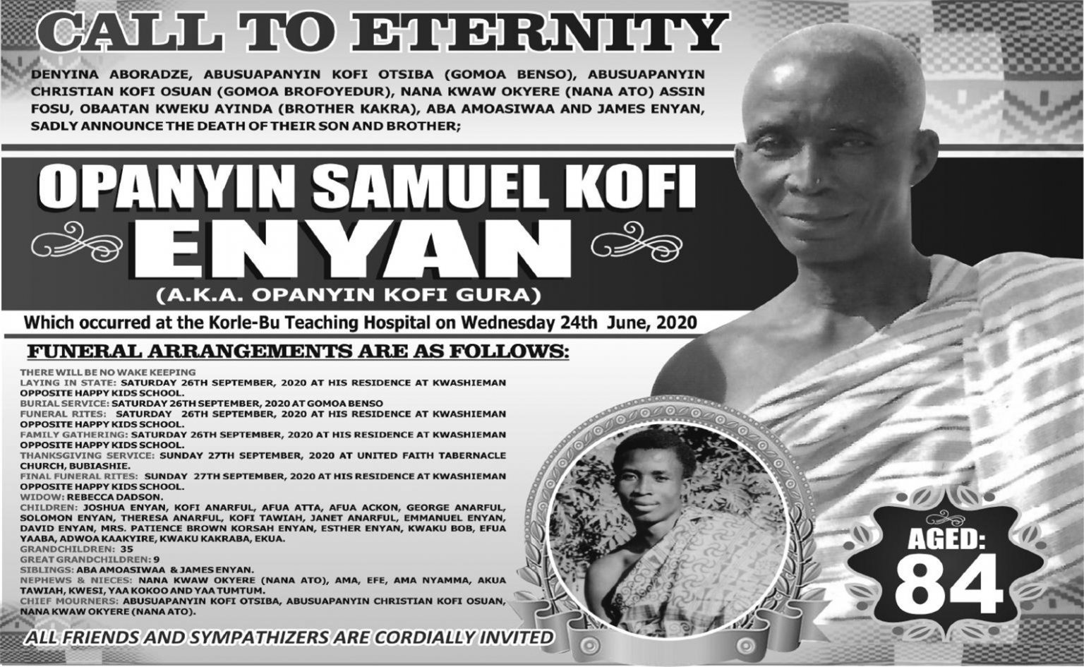 The late Opanyin Samuel Kofi Enyan a.k.a Opanyin Kofi Gura (1936 - 2020)