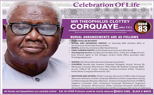 Mr. Theophilus Clottey Corquaye  a.k.a T.C.