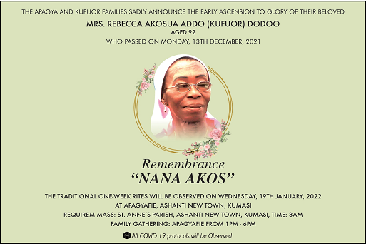 Mrs. Rebecca Akosua Addo (Kufuor) Dodoo