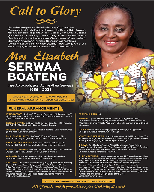 Mrs. Elizabeth Serwaa Boateng a.k.a Auntie Akua Serwaa