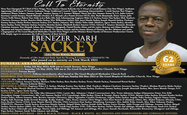 Ebenezer Narh Sackey a.k.a Narh Kwesi/ Sackash