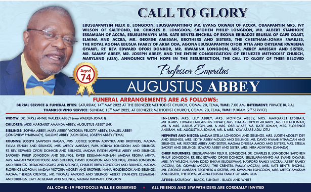 Professor Emeritus Augustus Abbey