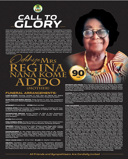 Odehye Mrs Regina Nana Kome Addo a.k.a. Mother