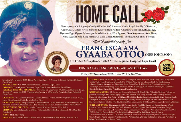 Most Respected Lady Sis Francesca Ama Gyaaba Otoo