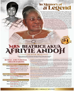 Mrs Beatrice Akua Afriyie Andoh a.k.a. Auntie Bea