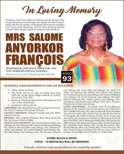 Mrs Salome Anyorkor Francois