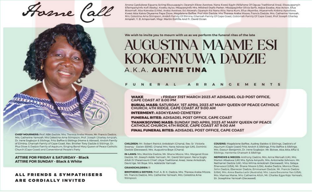 Augustina Maame Esi Kokoenyuwa Dadzie a.k.a Auntie Tina