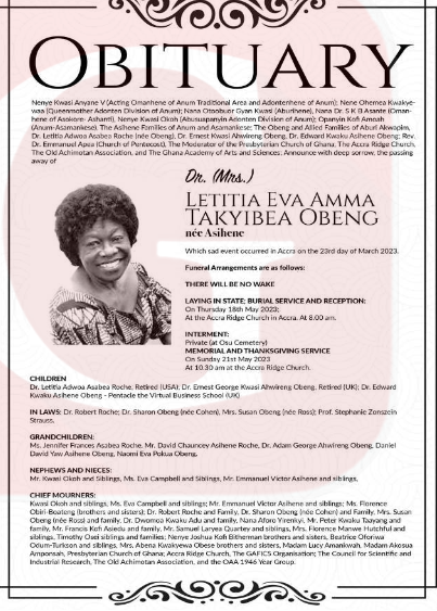 Dr. (Mrs) Letitia Eva Amma Takyibea Obeng