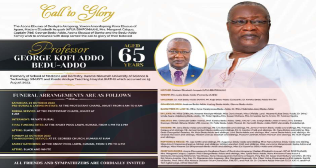 Professor George Kofi Addo Bedu-Addo | R.I.P Ghana