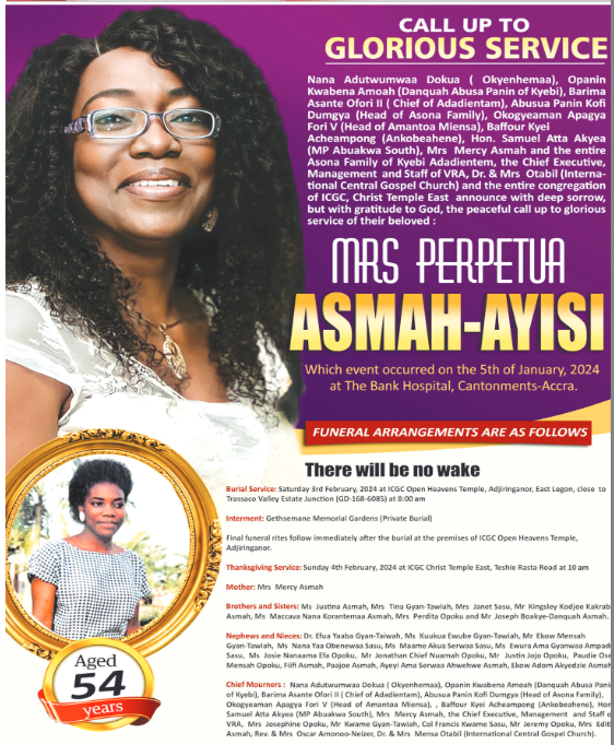 Mrs. Perpetua Asmah-Ayisi